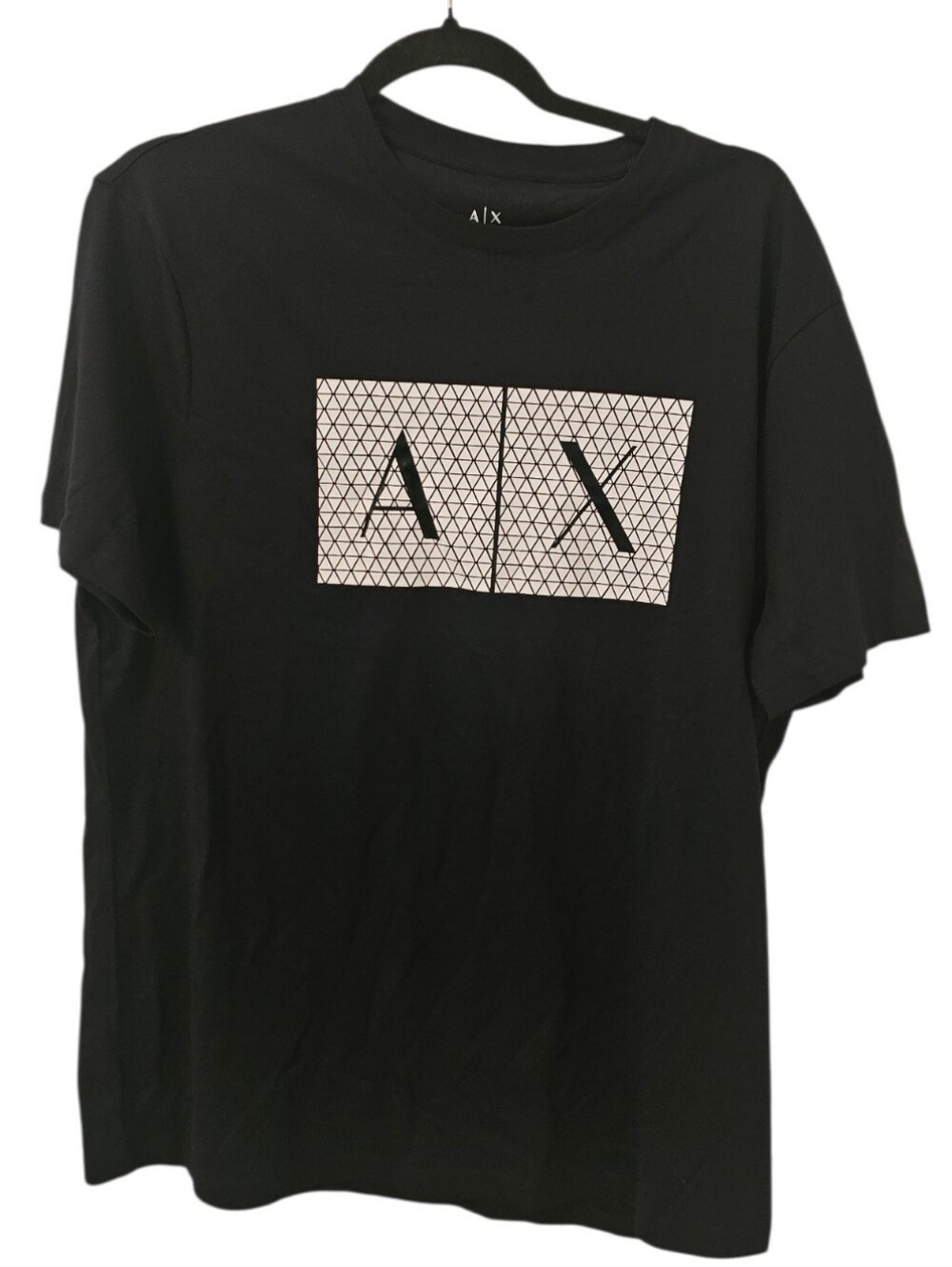 Black and White Armani Exchange Men's Slim Fit T-Shirt